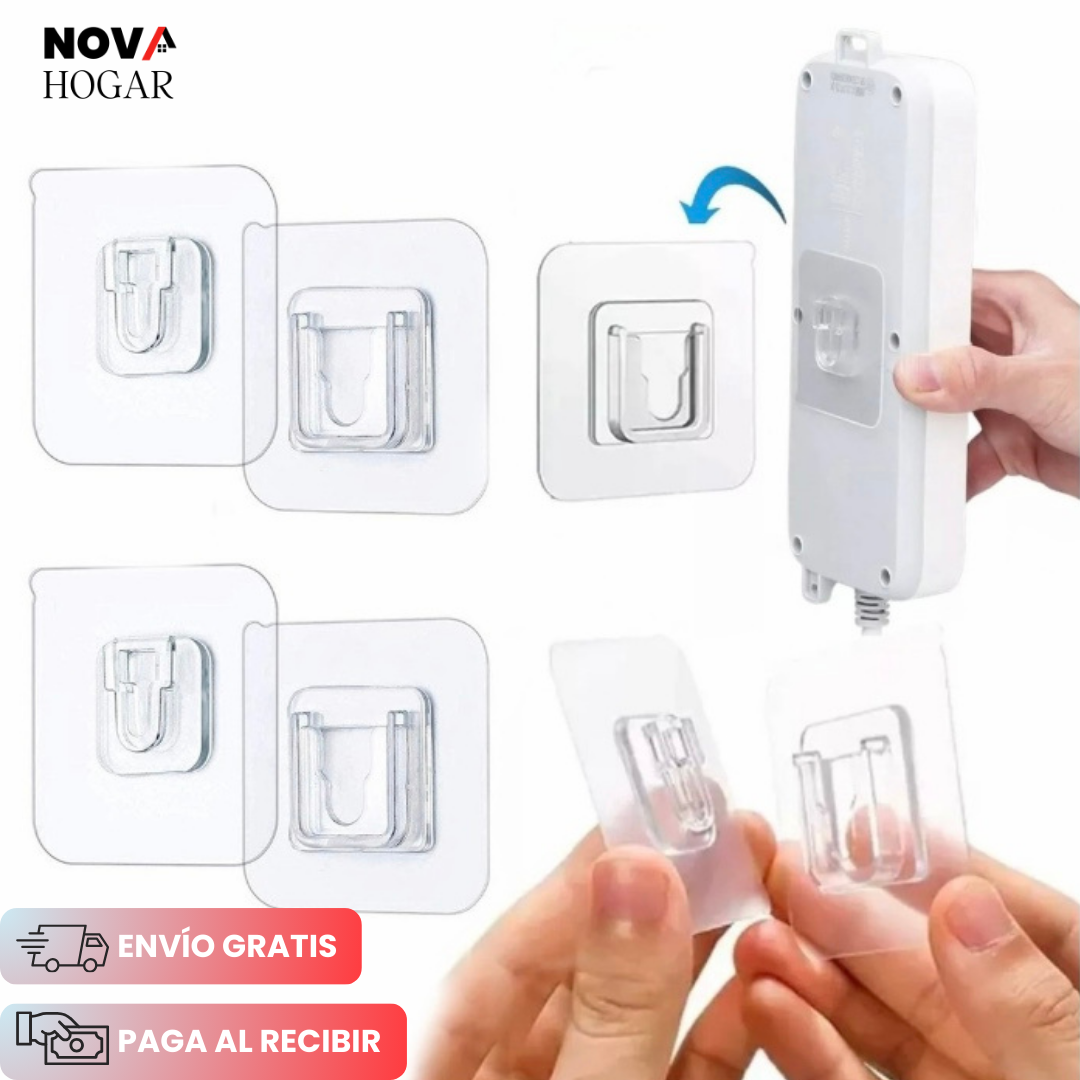 Pack x4 InvisibleStick™ Soporte Adhesivo Desmontable y Resistente