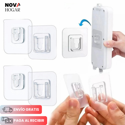 Pack x4 InvisibleStick™ Soporte Adhesivo Desmontable y Resistente