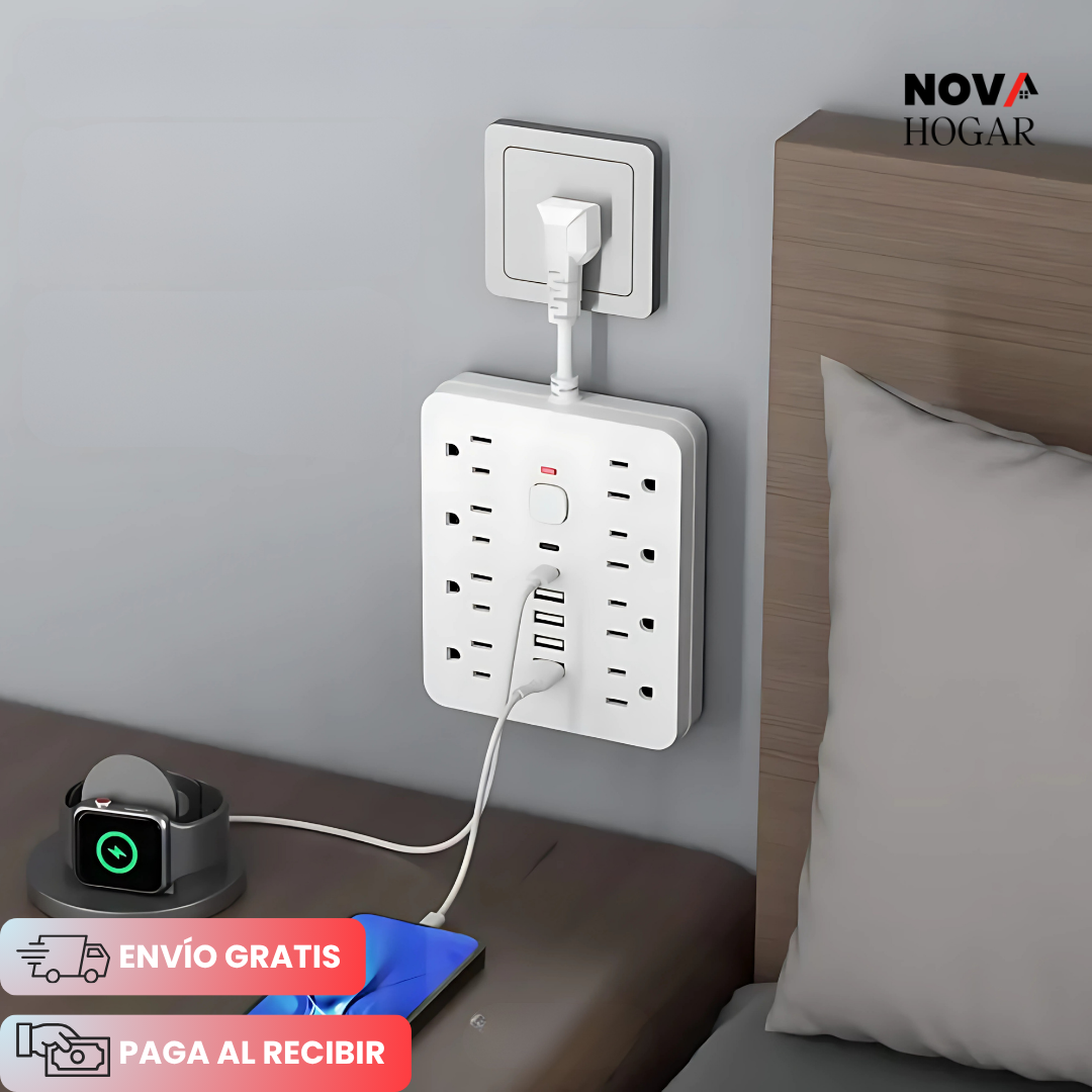 SafeCharge™ MultiToma 14 en 1 con Protección Avanzada