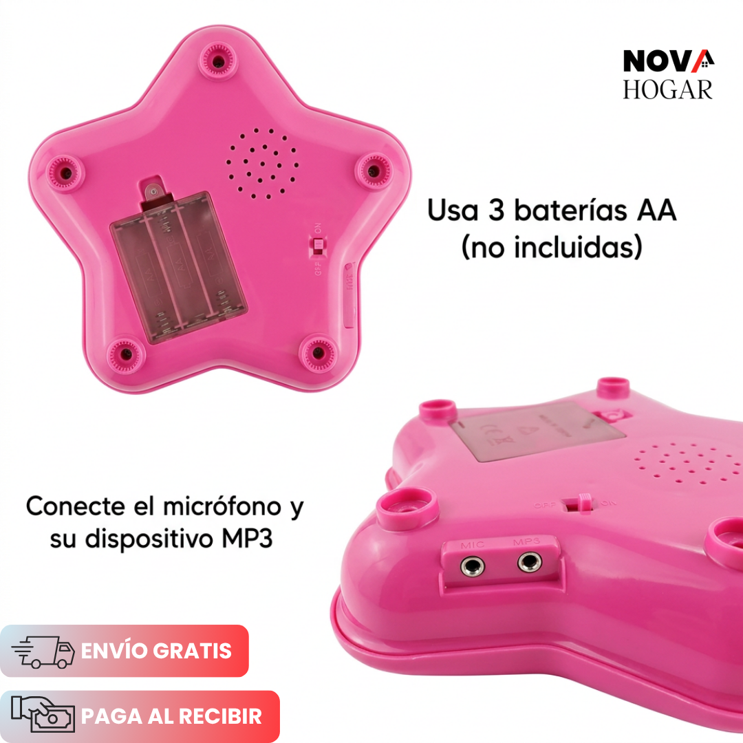 Star K-Pop™ Micrófono Infantil con Luces y Altavoz