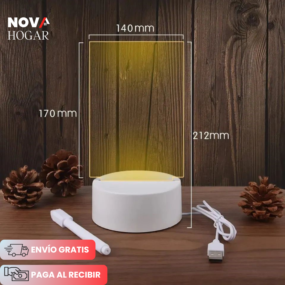 LightNote: Lámpara Moderna de Notas Creativa