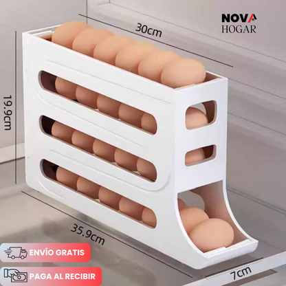 EggFlow MAX™ Organizador y Dispensador de Huevos Automático (Grande)