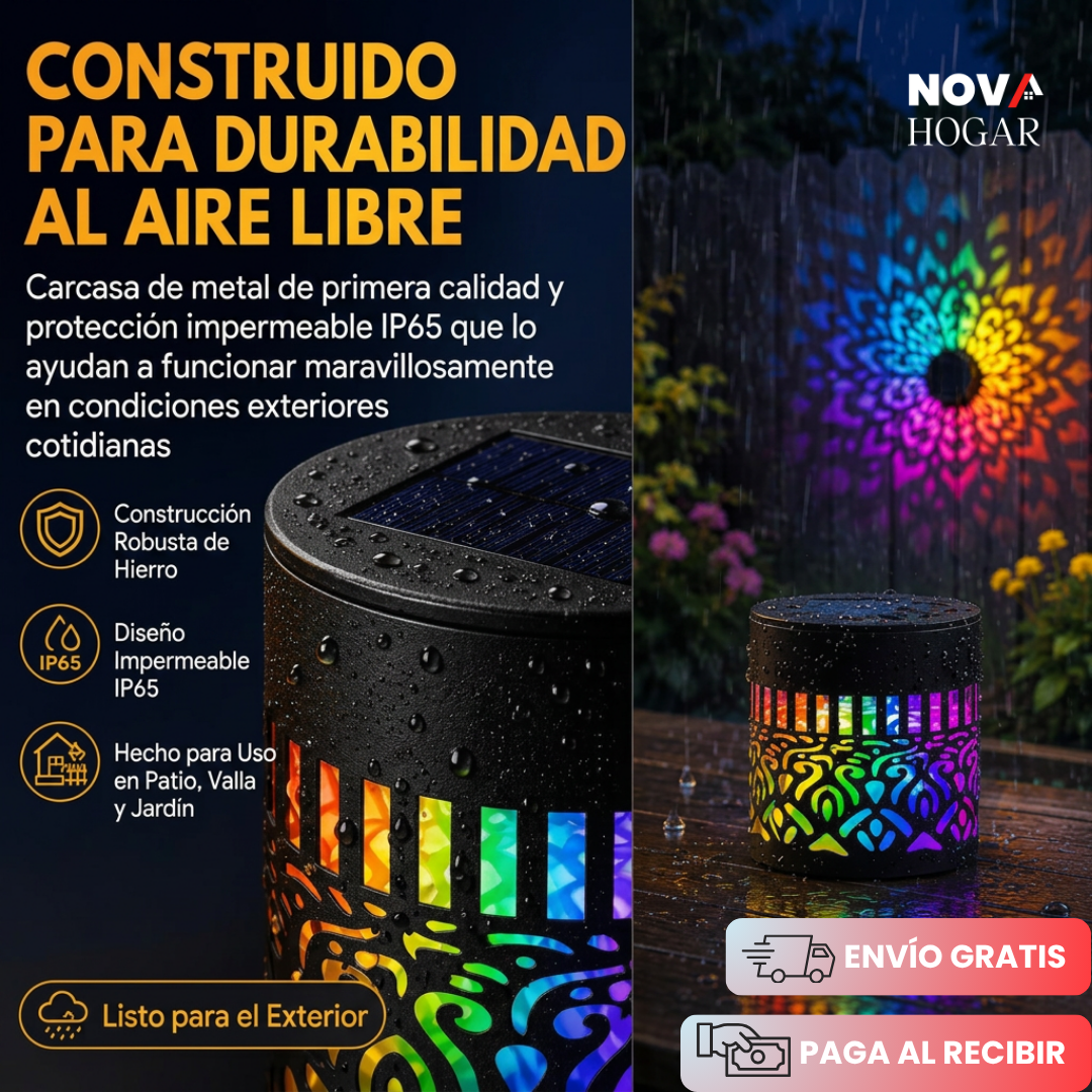 2x1 MandalaGlow™ Proyector Solar de Pared