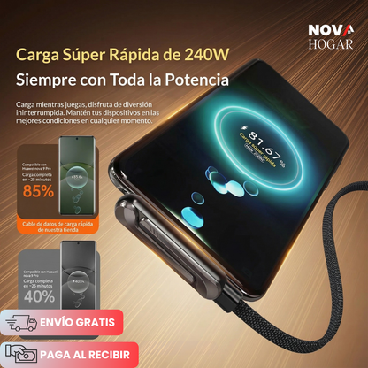 GameFlow™ Cable Tipo C con Conector 90° y Soporte