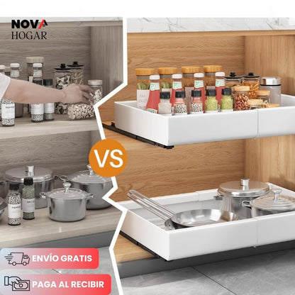 SleekStore™ Organizador Deslizable para Cajón de Cocina