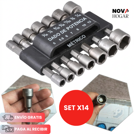 QuickSocket™ Kit de 14 Copas para Taladro