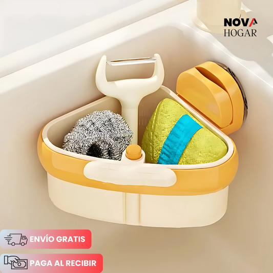 DryCorner™ Cesta Compacta para Fregadero 2 en 1