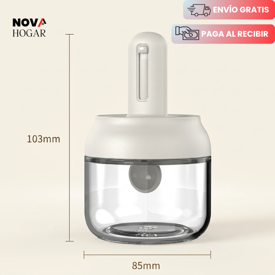 SpiceScoop™ Pack x3 Especieros de Vidrio con Cuchara