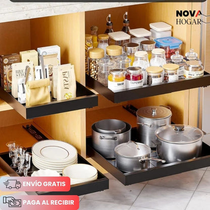 SleekStore™ Organizador Deslizable para Cajón de Cocina