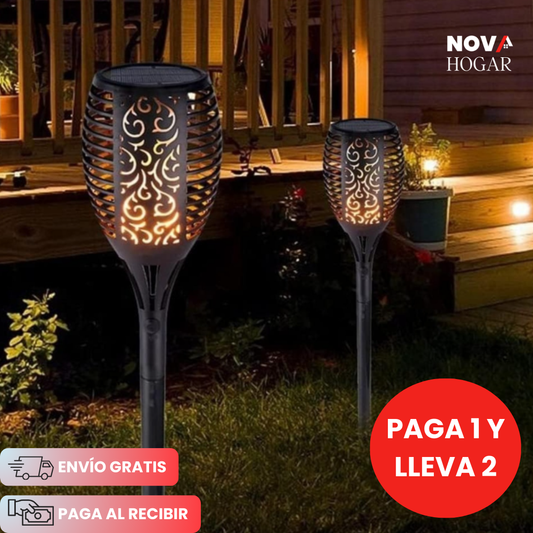 2x1 TorchLume™ Antorcha para Jardín de Energía Solar