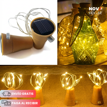 FairySpark™ Pack X4 Luces Solares Para Botellas Decorativas