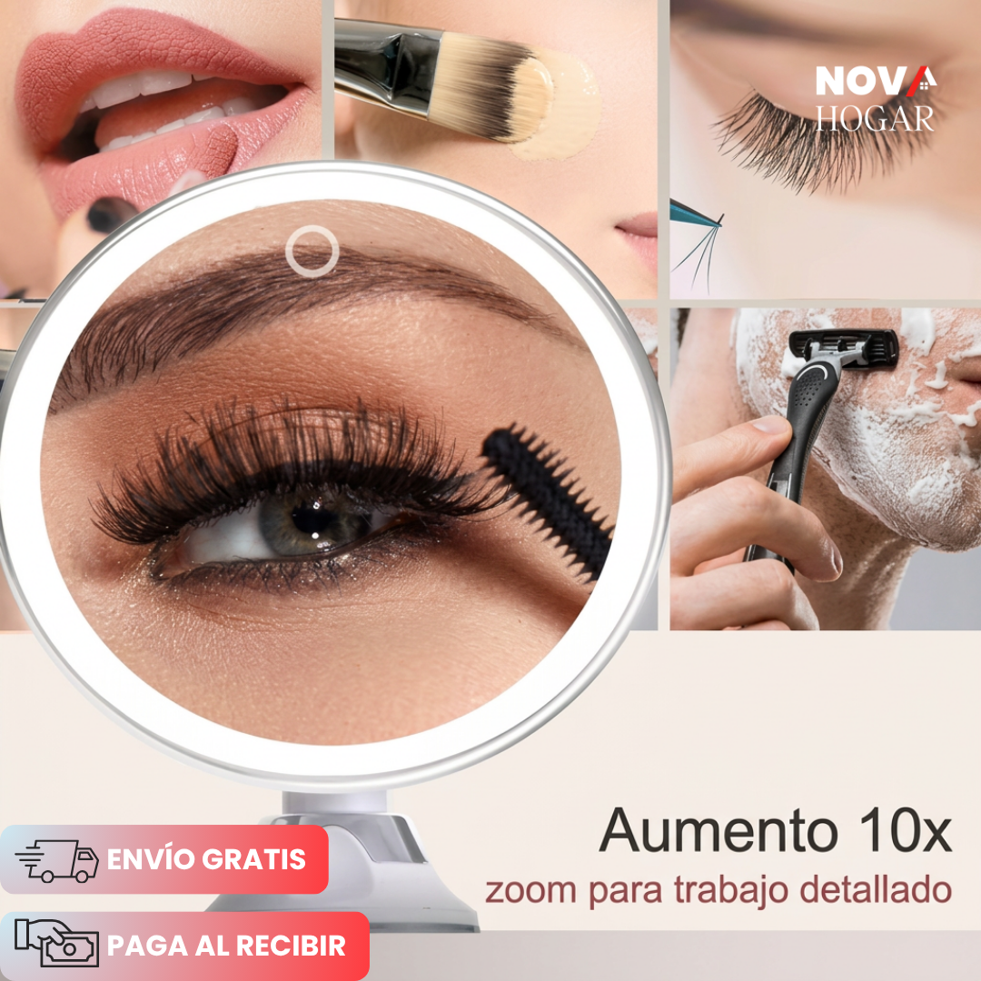 FlexiZoom™ Espejo Flexible con Aumento X10 y Luz LED