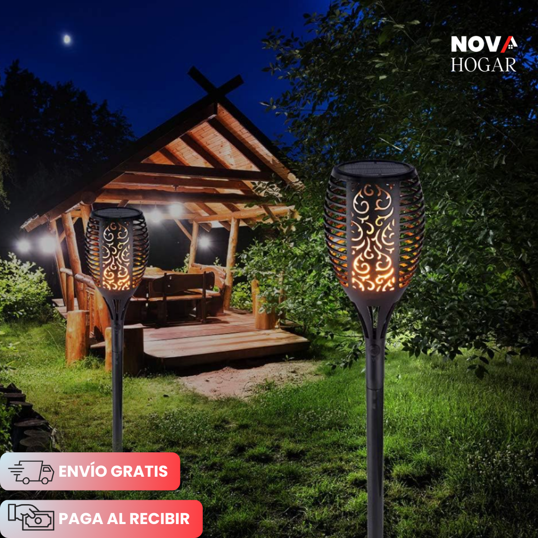 2x1 TorchLume™ Antorcha para Jardín de Energía Solar