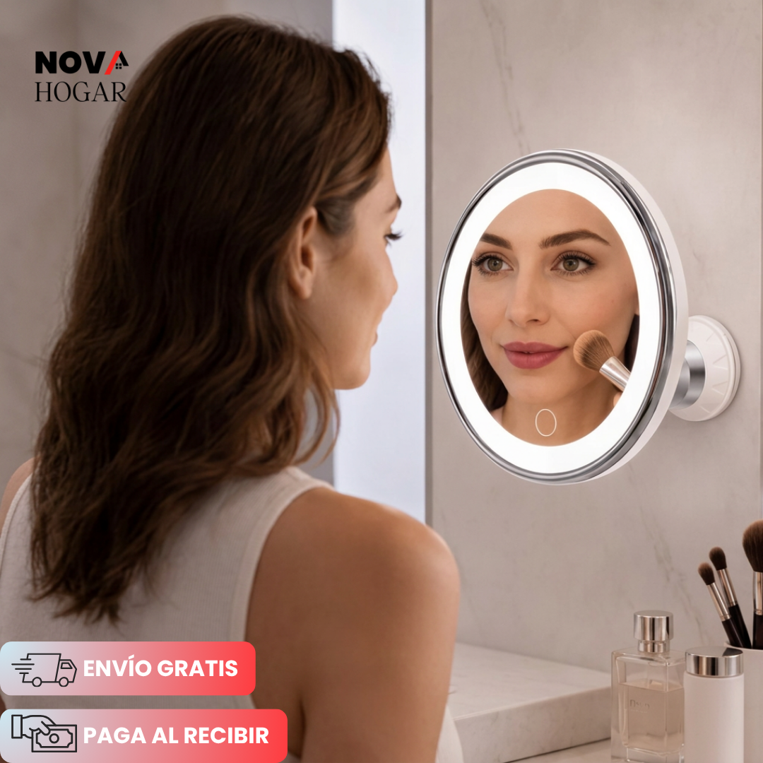 FlexiZoom™ Espejo Flexible con Aumento X10 y Luz LED