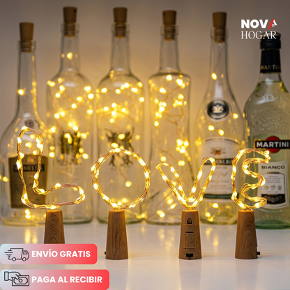 FairySpark™ Pack X4 Luces Solares Para Botellas Decorativas