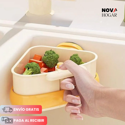 DryCorner™ Cesta Compacta para Fregadero 2 en 1