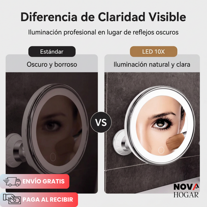 FlexiZoom™ Espejo Flexible con Aumento X10 y Luz LED