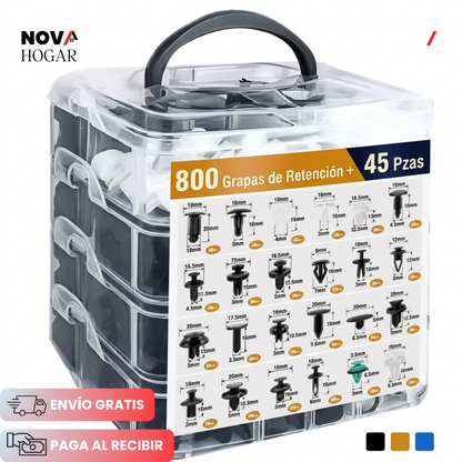 FixClips™ Kit de 800 Clips Automotriz