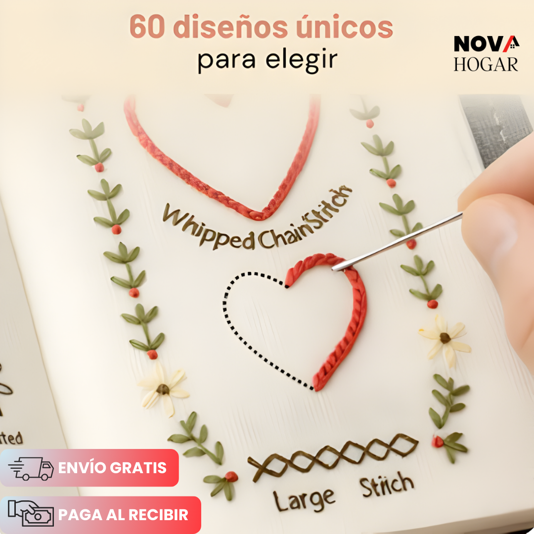 StitchFolio™ Libro de Bordado Creativo para Relajarte
