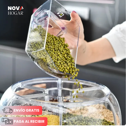 GrainOrb 360™ Moderno Organizador y Dispensador de Granos 360°