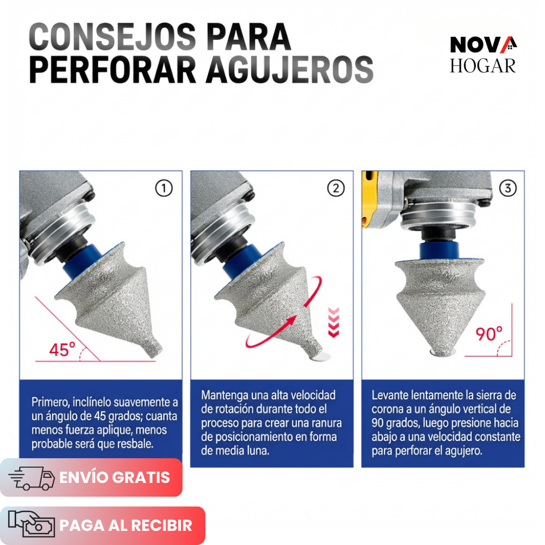QuaDrill™ Broca Diamantada 4 Herramientas en 1