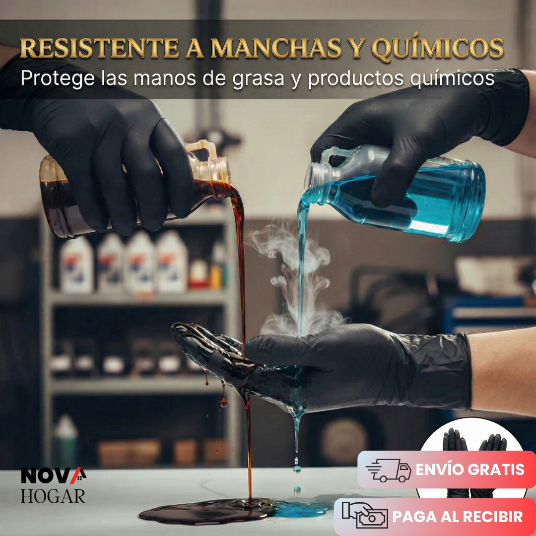 ArmorFlex™ Pack x50 Guantes de Nitrilo Negro Ultra Resistentes