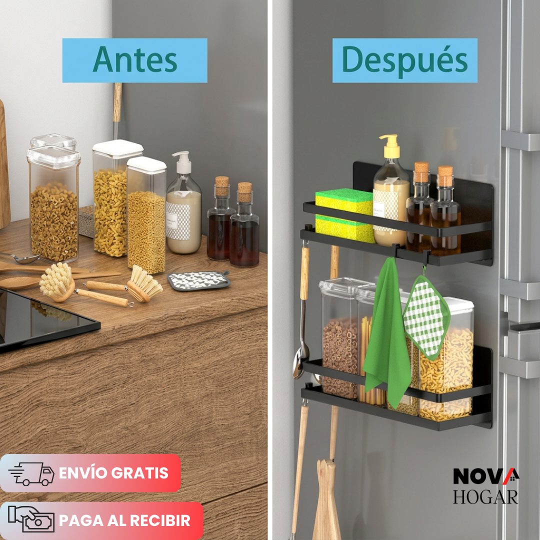 MagneRack™ Set x4 Estantes Magnéticos para Refrigerador