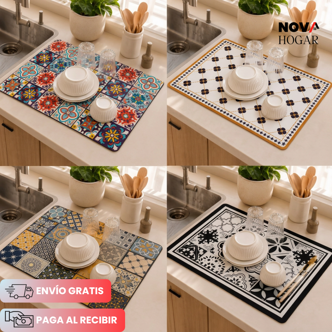 2x1 RetroDry™ Alfombrilla Absorbente Con Estilo Retro