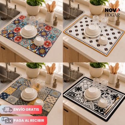2x1 RetroDry™ Alfombrilla Absorbente Con Estilo Retro