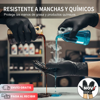 ArmorFlex™ Set x50 Guantes de Nitrilo Negro Ultra Resistentes