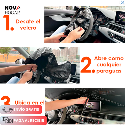SunShield™ Parasol Protector para Auto Tipo Sombrilla