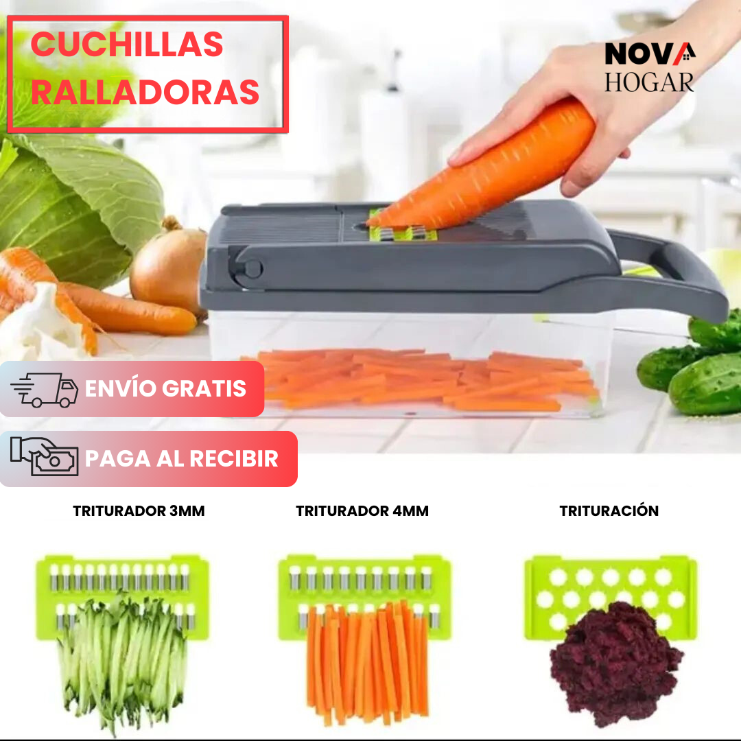 HomeChef’s Cutter™ Rallador y Cortador de Cocina 12 en 1