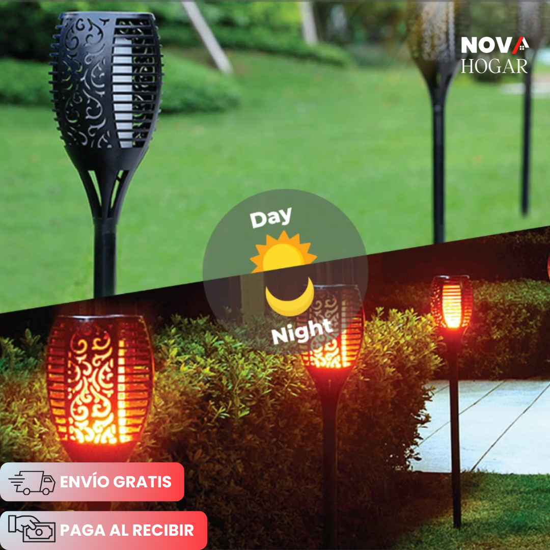 2x1 TorchLume™ Antorcha para Jardín de Energía Solar