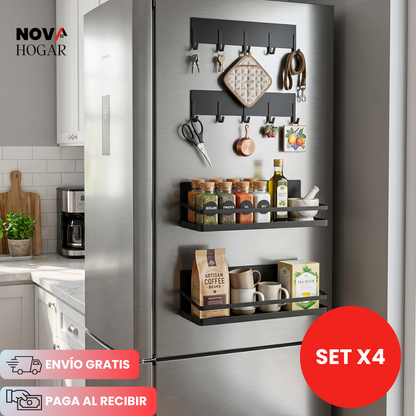 MagneRack™ Set x4 Estantes Magnéticos para Refrigerador