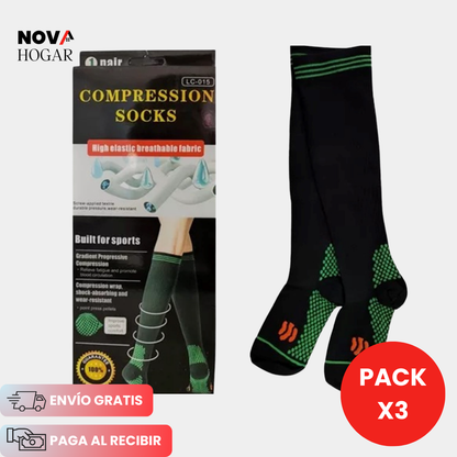 x3 Pares PresSox™ Calcetines con Tecnología de Compresión Progresiva
