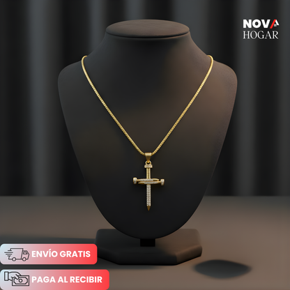 CrossShine™ Cadena Veneciana con Cruz de Clavo