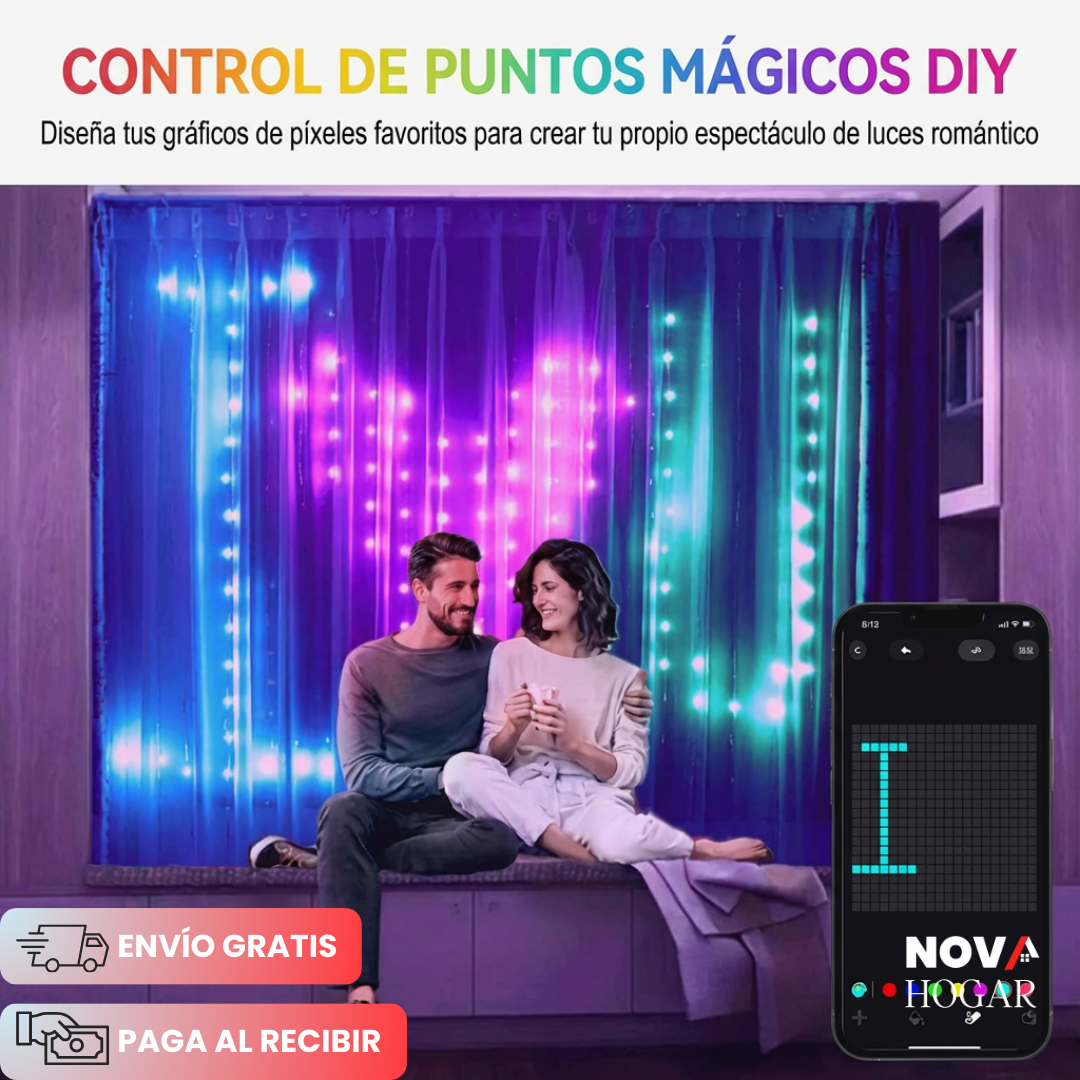 PixelFlow™ Cortina de 400 LEDS Inteligente y Dinámica