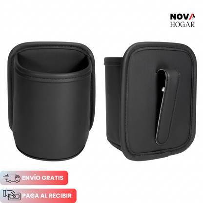 LuxPocket™ Portavasos de Cuero para Carro