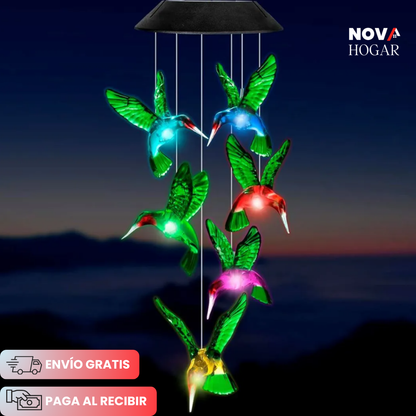 HumiLumi™ Campanilla con Luz Solar de Colibríes