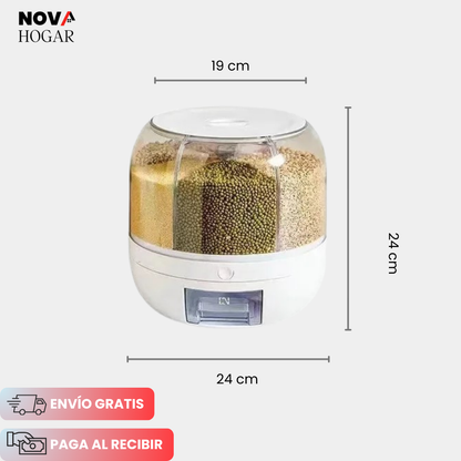 GrainOrb 360™ Moderno Organizador y Dispensador de Granos 360°