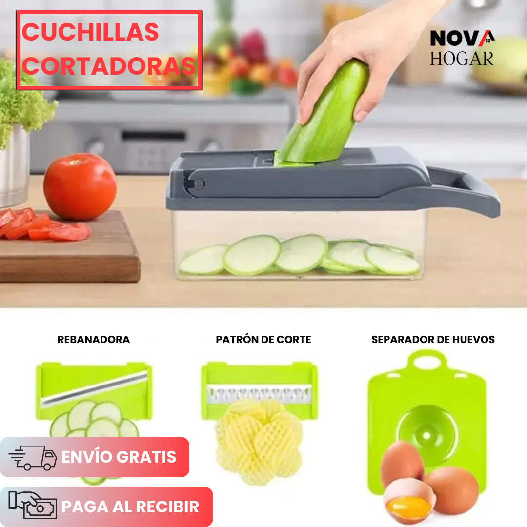 HomeChef’s Cutter™ Rallador y Cortador de Cocina 12 en 1