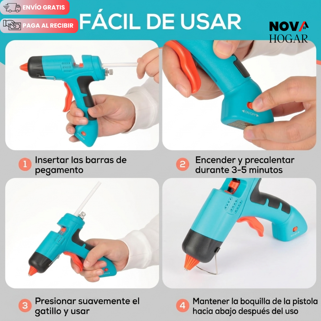 FreeGlue™ Pistola de Pegamento Recargable
