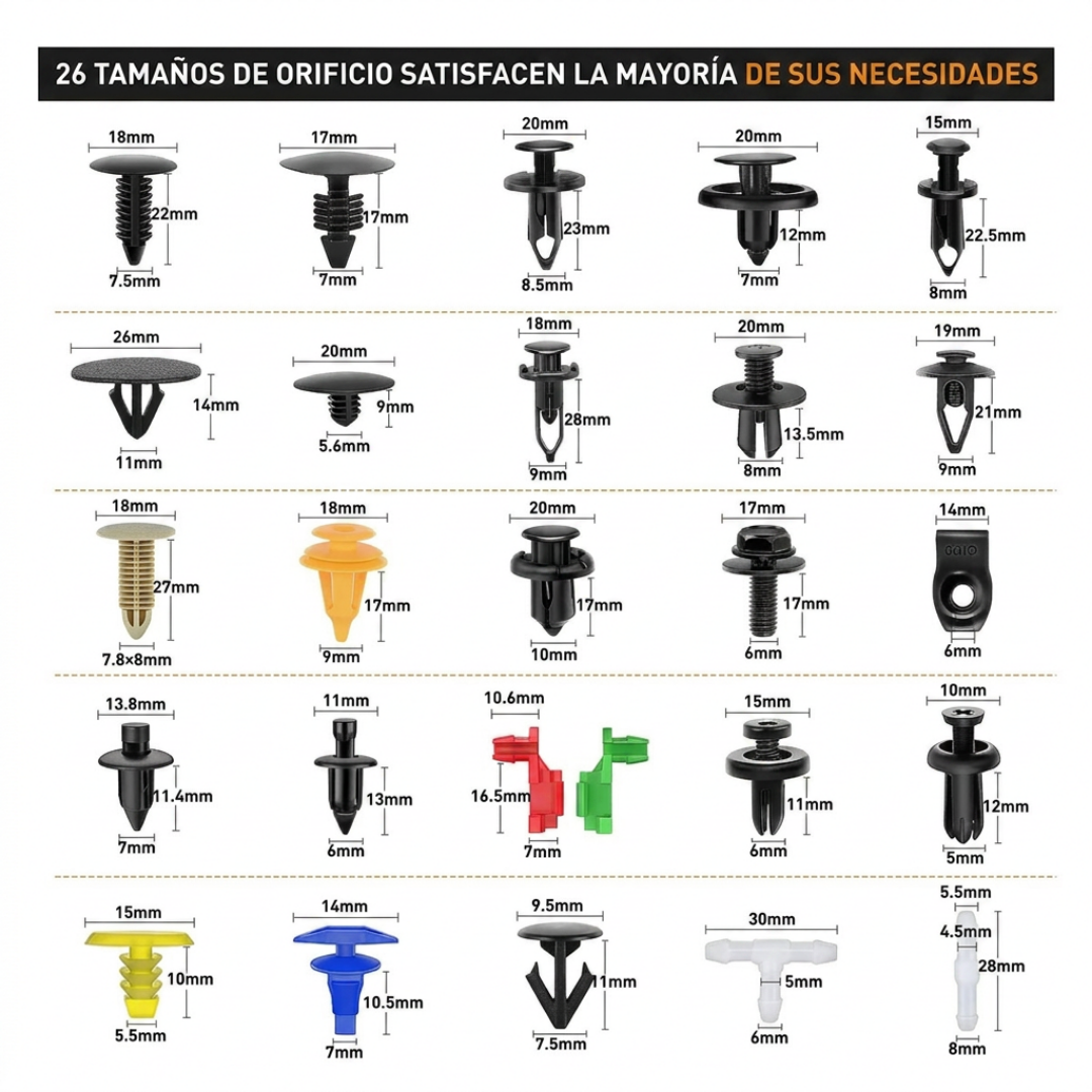 FixClips™ Kit de 800 Clips Automotriz