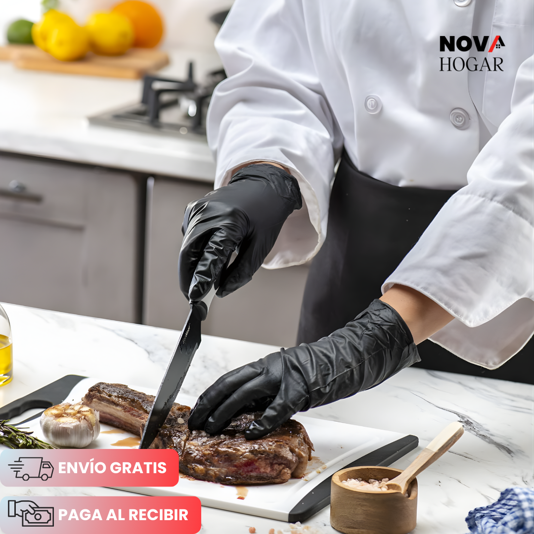 ArmorFlex™ Set x50 Guantes de Nitrilo Negro Ultra Resistentes