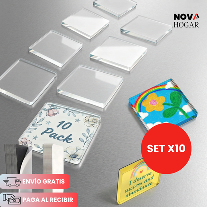 MemoryView™ Set x10 Marcos Magnéticos para Fotos en Nevera