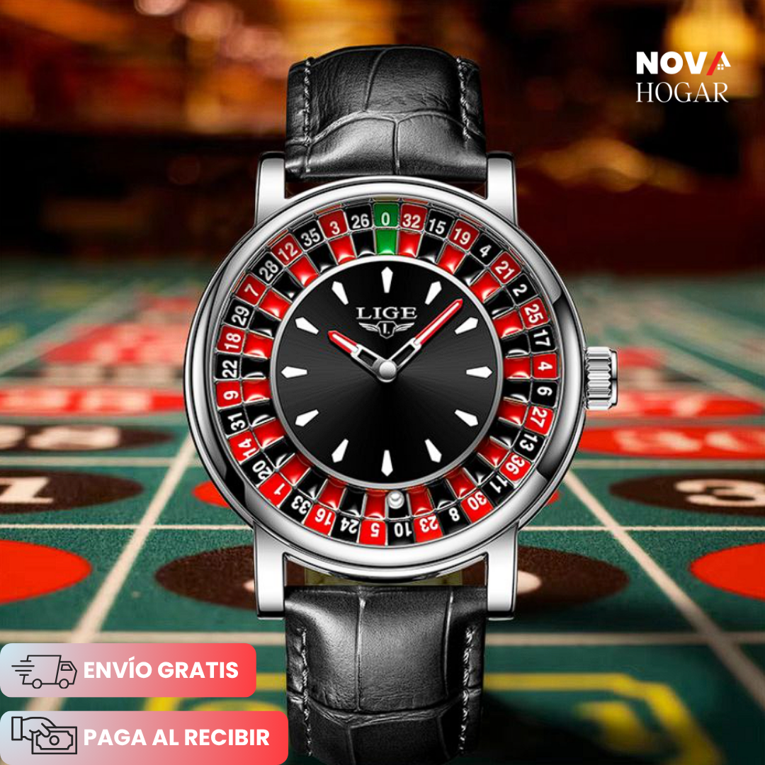 RoyalBet™ Reloj Elegante con Estilo de Ruleta