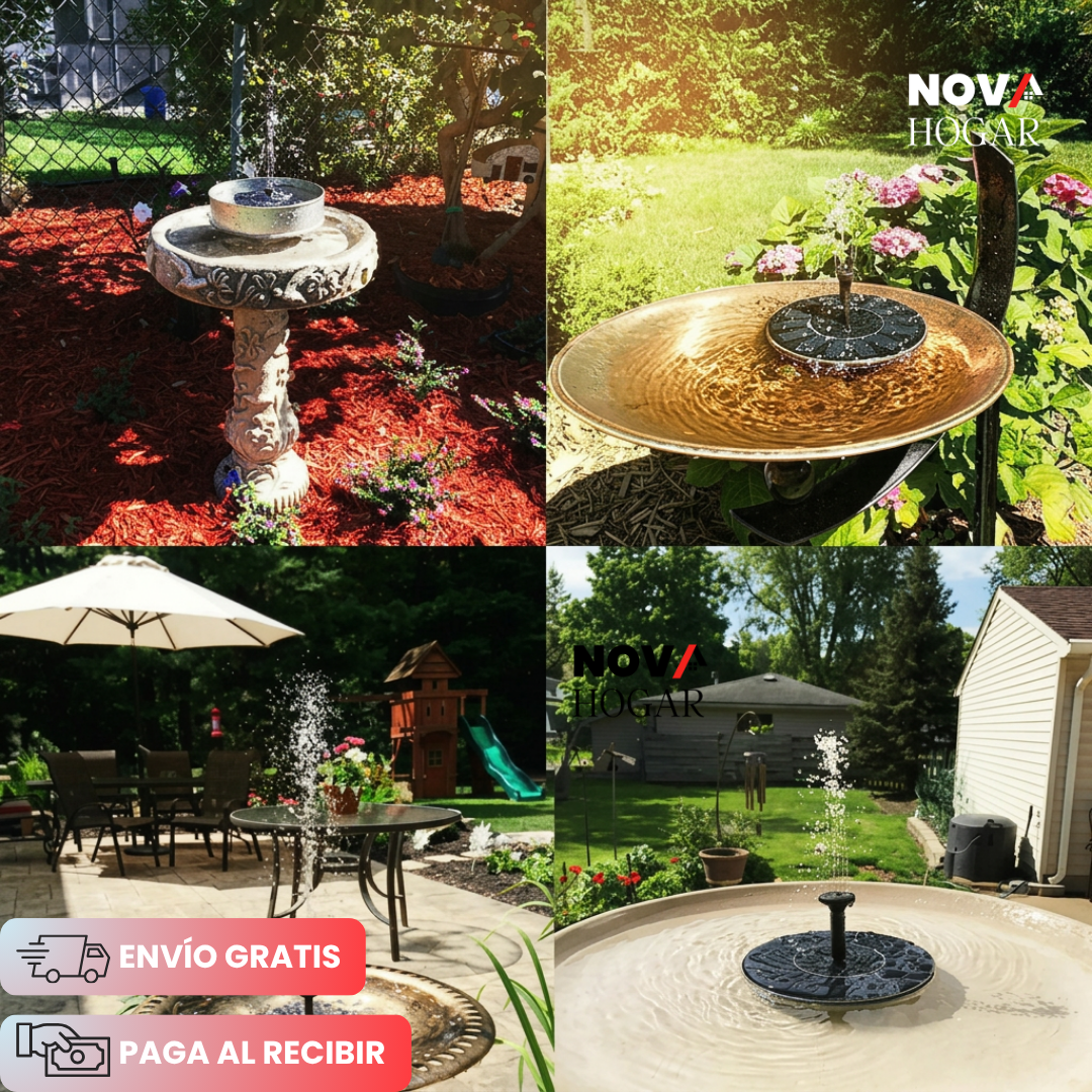 EcoSplash™ Fuente Flotante con Energía Solar