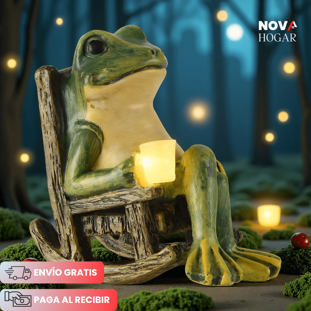 GardenFrog™ Encantadora Rana Con Luz Solar Para Jardín