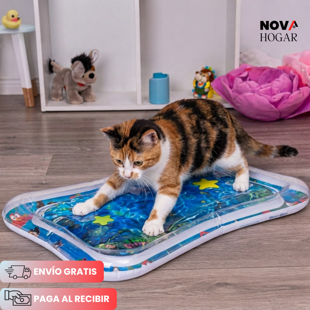 AquaPaws™ Alfombra Sensorial Acuática Para Gatos