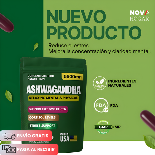 X100 Capsulas Ashwagandha™ 5500mg Suplemento Natural Relajante